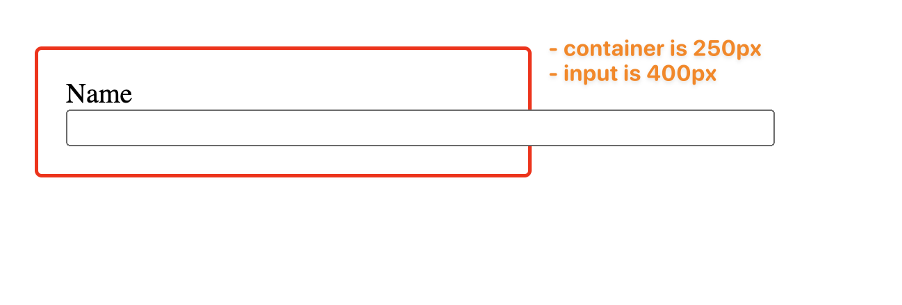 CSS input width exceed container
