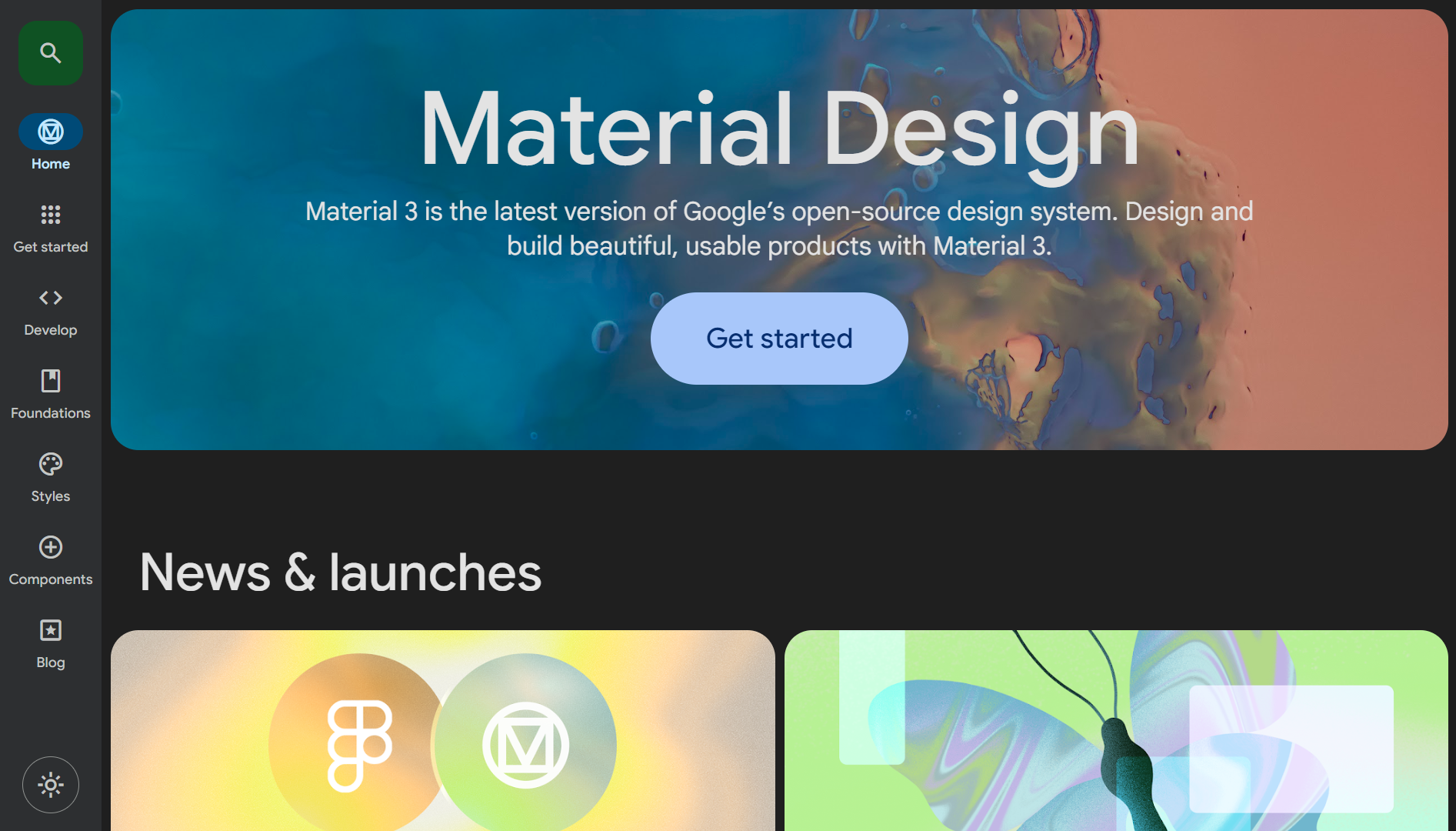 Material Design homepage