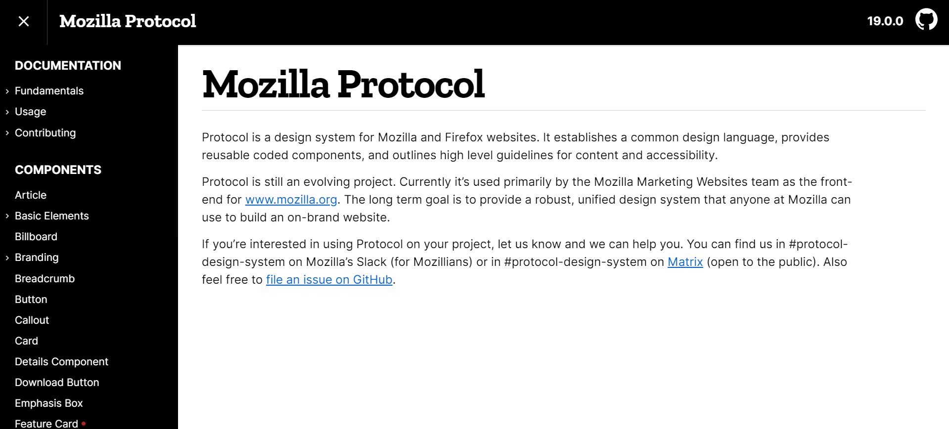 Protocol homepage