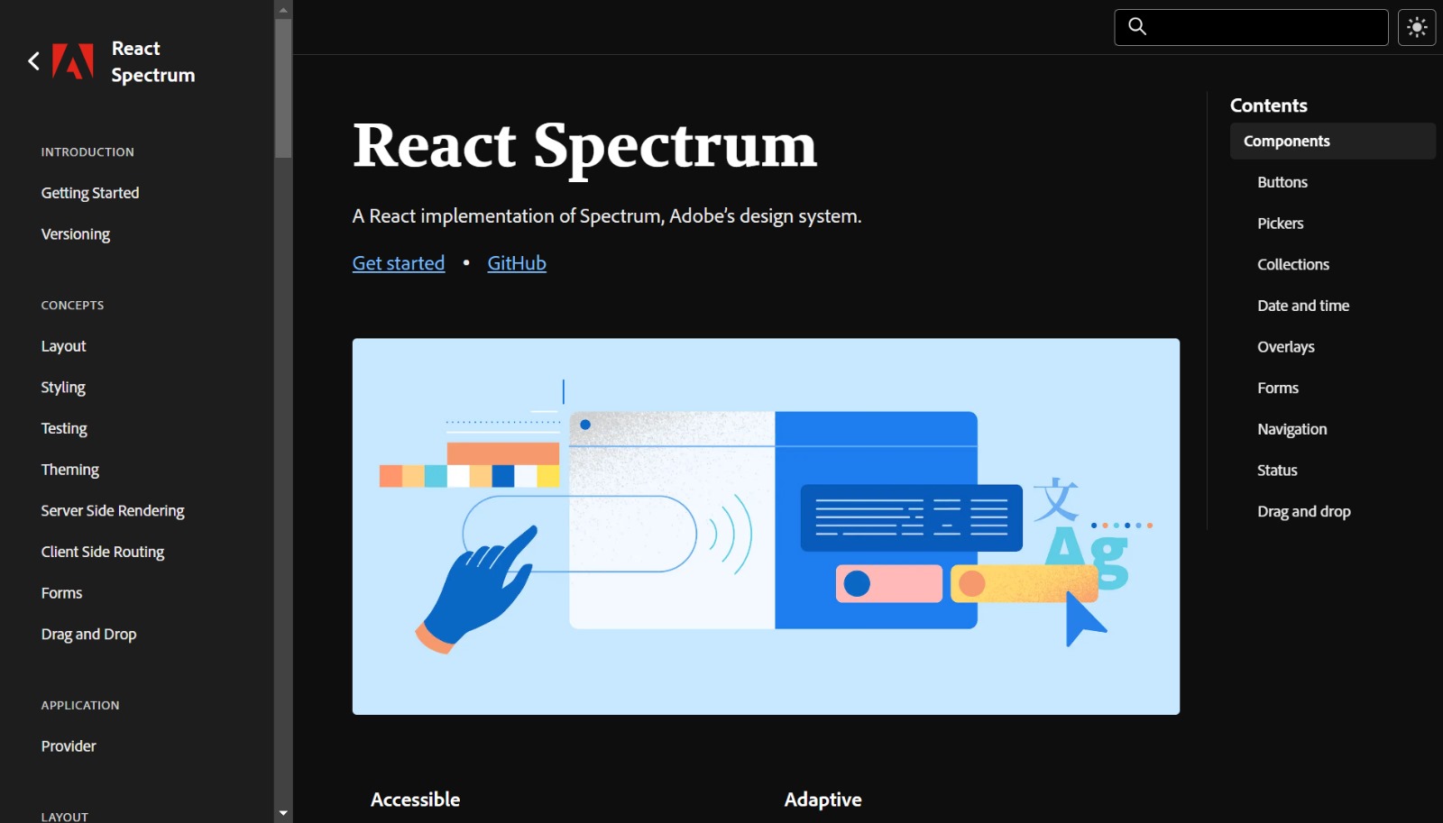 Spectrum homepage