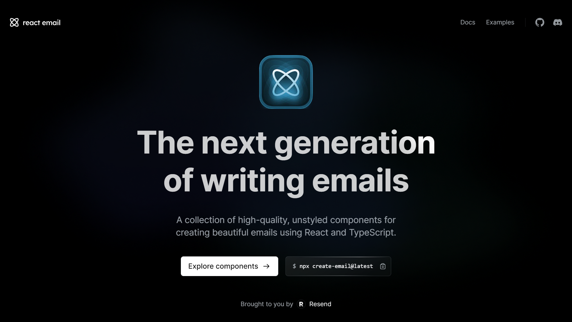 React Email homepage