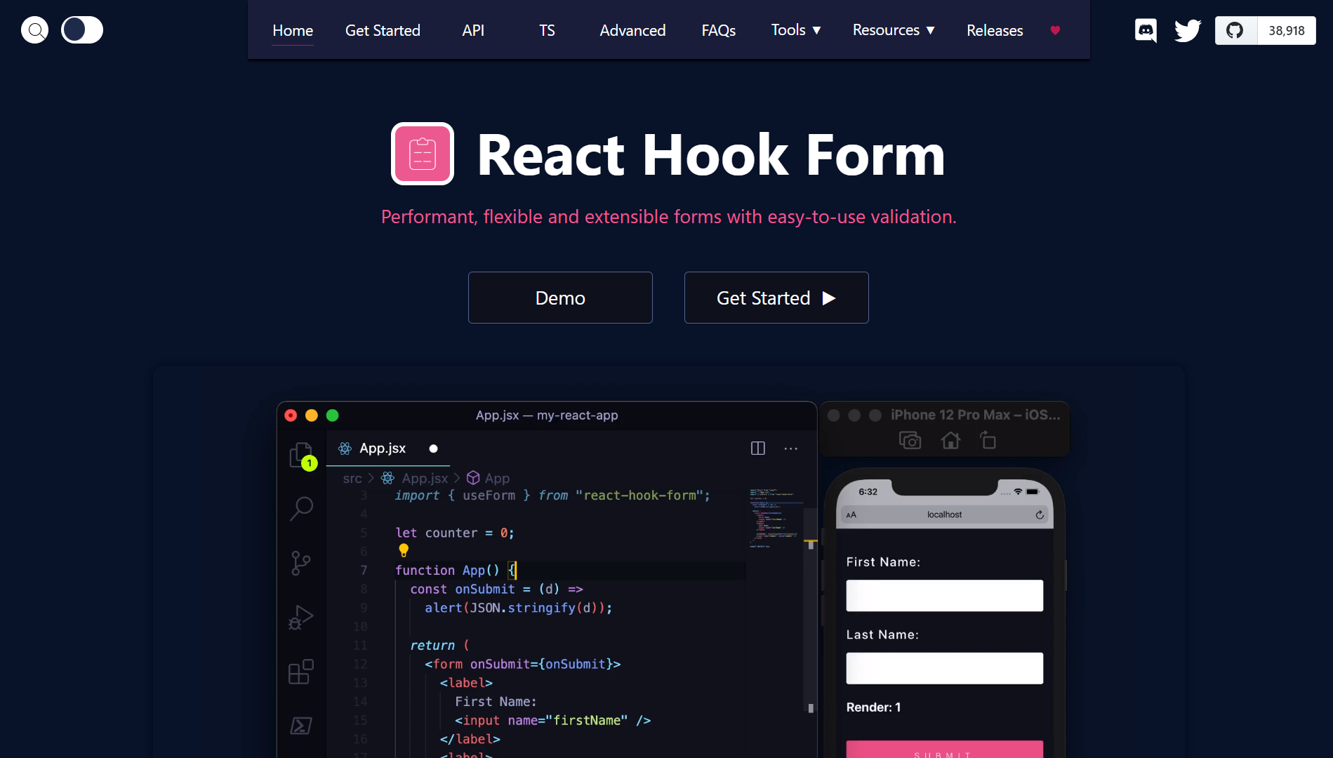 React Hook Form homepage