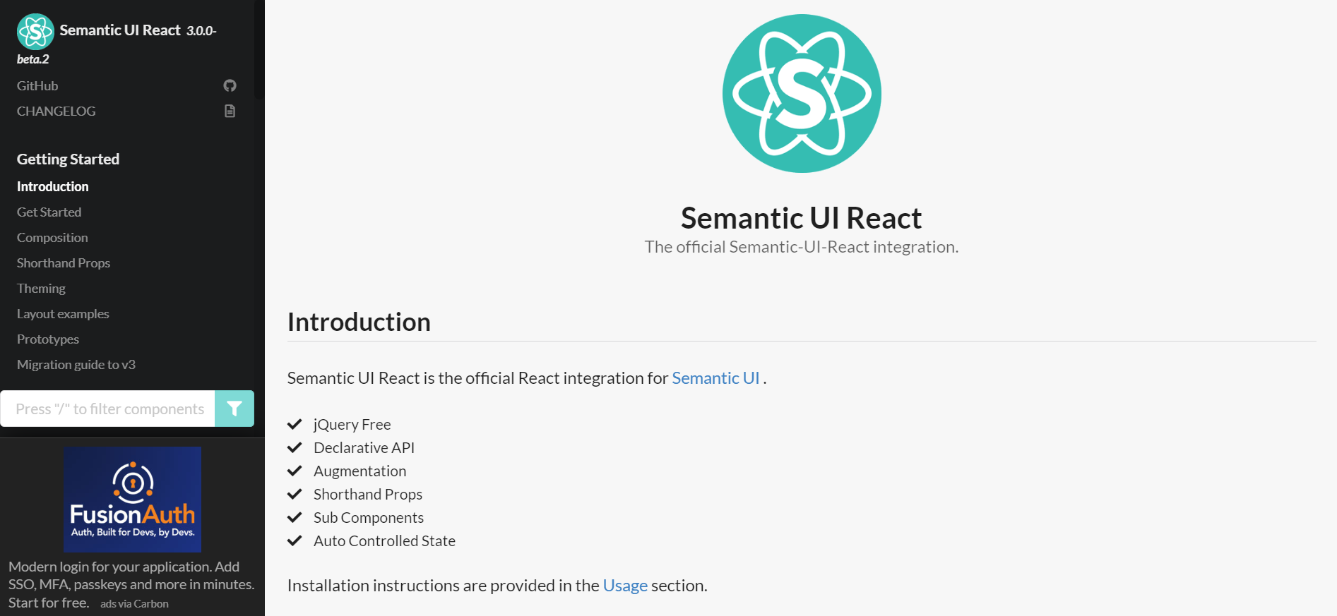 Semantic UI homepage
